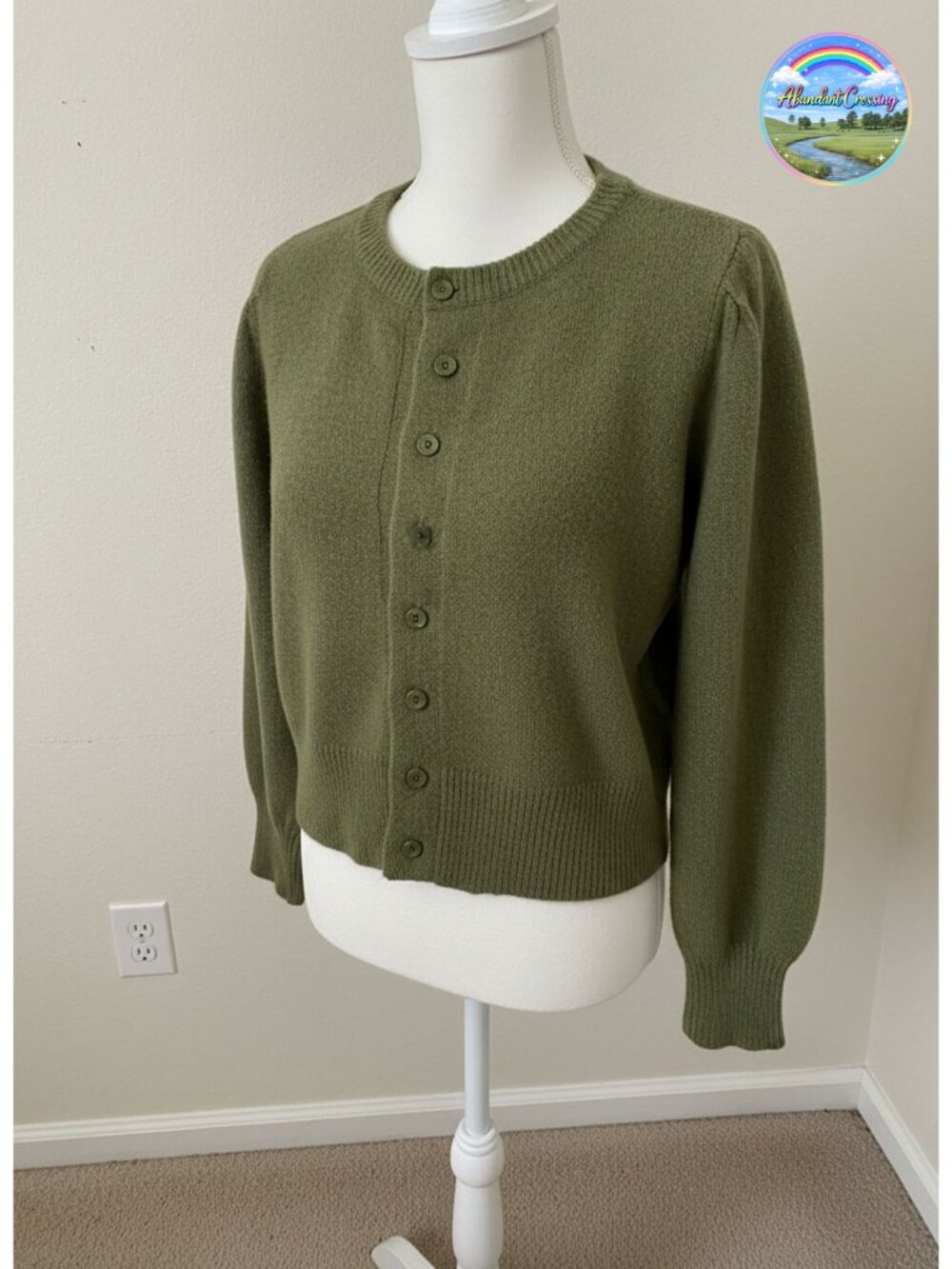 Lightweight Cropped Knit Cardigan Sweater with Buttons